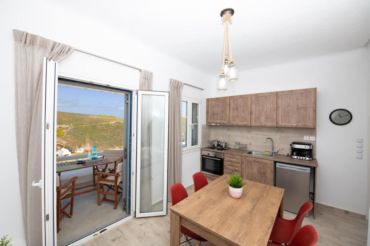 Superior Beachfront Apartment 1 With View To The Aegean Sea Panormos  ภายนอก รูปภาพ
