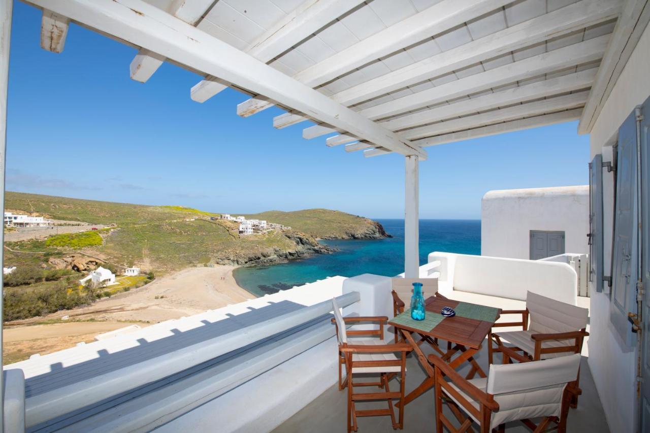 Superior Beachfront Apartment 1 With View To The Aegean Sea Panormos  ภายนอก รูปภาพ