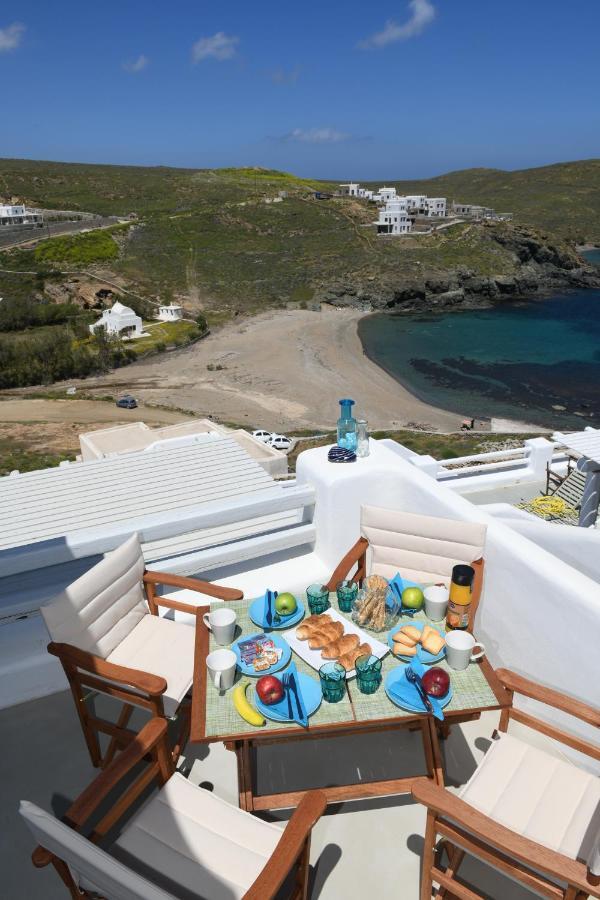 Superior Beachfront Apartment 1 With View To The Aegean Sea Panormos  ภายนอก รูปภาพ